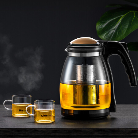 Tianxi TIANXI glass teapot heat-resistant thickened glass tea set, herbal kettle, tea separation pot, stainless steel filter liner, teapot flushing pot 2000ml Tianxi TIANXI glass teapot heat-resistant thickened glass tea set, herbal kettle, tea separation pot, stainless steel filter liner, teapot flushing pot 2000ml