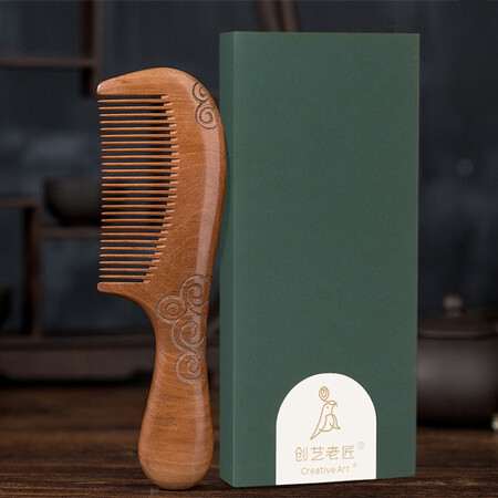 Creative art peach wood comb female head massage comb male hairdressing comb straight hair comb wife birthday gift for girls practical for mother Creative art peach wood comb female head massage comb male hairdressing comb straight hair comb wife birthday gift for girls practical for mother