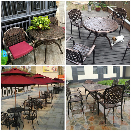 Mojia Outdoor Furniture Cast Aluminum Table and Chair Combination Outdoor Courtyard Table and Chair Terrace Iron Table and Chair Leisure Villa Garden Balcony Table and Chair Light Luxury Three-Five-Piece Set of Chairs Without Embroidery Table and Chair Slanted Chair with 90cm Woven Table Mojia Outdoor Furniture Cast Aluminum Table and Chair Combination Outdoor Courtyard Table and Chair Terrace Iron Table and Chair Leisure Villa Garden Balcony Table and Chair Light Luxury Three-Five-Piece Set of Chairs Without Embroidery Table and Chair Slanted Chair with 90cm Woven Table