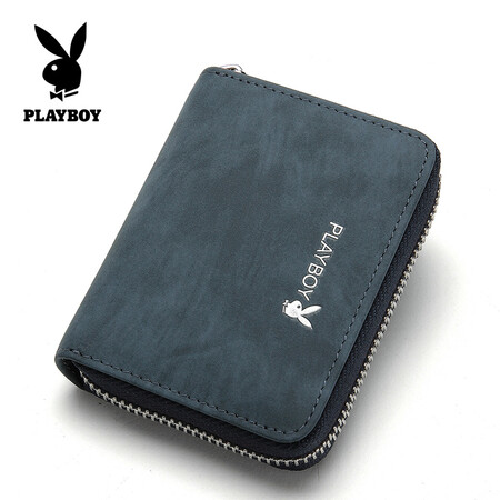 Playboy PLAYBOY Card Holder Men's Mini Short Retro Business Card Holder Horizontal Multi-Card Position Men's Wallet Classic Blue PAD0251-8L Playboy PLAYBOY Card Holder Men's Mini Short Retro Business Card Holder Horizontal Multi-Card Position Men's Wallet Classic Blue PAD0251-8L