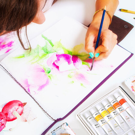 Powerful deli watercolor paint 18 colors 12ml large-capacity painting art dedicated portable professional-level student children's painting set portable tool sketching painting materials 73851 Powerful deli watercolor paint 18 colors 12ml large-capacity painting art dedicated portable professional-level student children's painting set portable tool sketching painting materials 73851