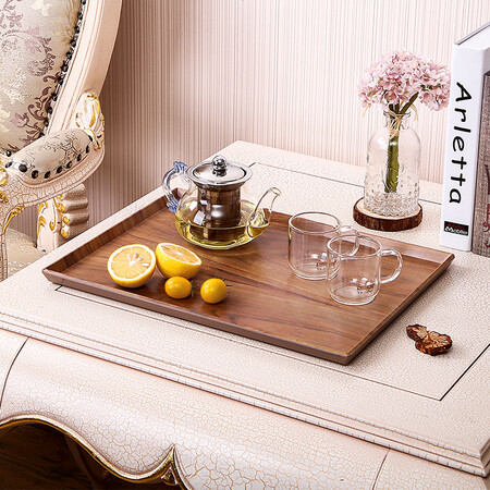 Hill SHALL tray Melamine tea set water cup tea tray dinner plate fruit plate imitation wood large walnut grain 816315 Hill SHALL tray Melamine tea set water cup tea tray dinner plate fruit plate imitation wood large walnut grain 816315