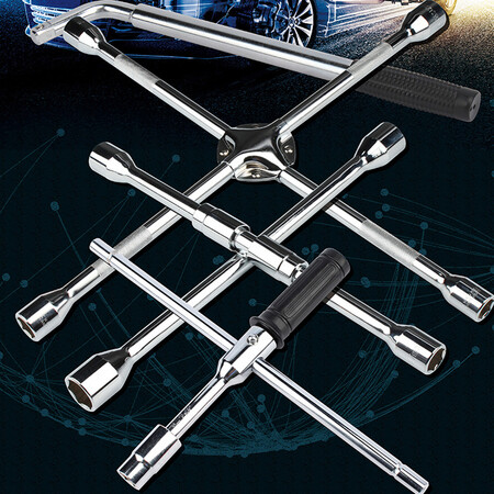 Car tire wrench Lengthened tire change wrench Auto repair tool removal tire wrench cross sleeve tire change Reinforced cross tire wrench 17-19-21-23 Car tire wrench Lengthened tire change wrench Auto repair tool removal tire wrench cross sleeve tire change Reinforced cross tire wrench 17-19-21-23