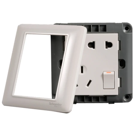 Schneider Electric dislocation five-hole socket with switch 86 type one open five-hole power switch socket panel Ruiyi series white Schneider Electric dislocation five-hole socket with switch 86 type one open five-hole power switch socket panel Ruiyi series white