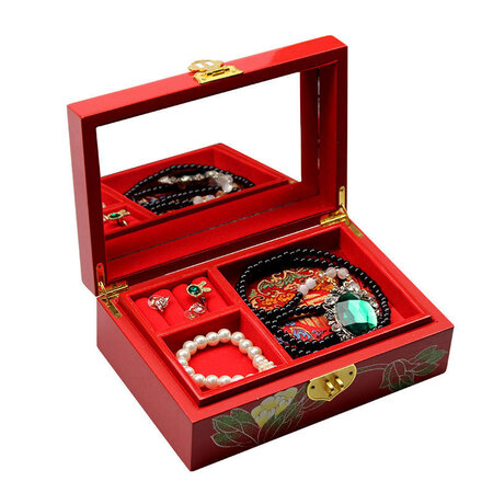 Nine-color jiucai jewelry box Pingyao push light lacquerware March 8th Women’s Day gift handmade collection Push light lacquer jewelry box Shanxi specialty Huakai rich and honorable Nine-color jiucai jewelry box Pingyao push light lacquerware March 8th Women’s Day gift handmade collection Push light lacquer jewelry box Shanxi specialty Huakai rich and honorable
