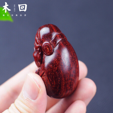 Wooden back Small leaf red sandalwood wood carving God of Wealth handle pieces Solid wood carving antique Wenwan handle pieces Antique collection handle pieces One Wooden back Small leaf red sandalwood wood carving God of Wealth handle pieces Solid wood carving antique Wenwan handle pieces Antique collection handle pieces One