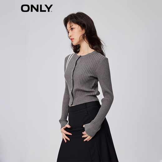 ONLY fashionable and versatile slim fit splicing suit short sweater for women 12343A020 G51 medium flower yarn gray S 160/80A ONLY fashionable and versatile slim fit splicing suit short sweater for women 12343A020 G51 medium flower yarn gray S 160/80A