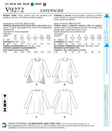 Vogue Patterns 图案 9272 ZZ,女式束腰上衣 Vogue Patterns 图案 9272 ZZ,女式束腰上衣