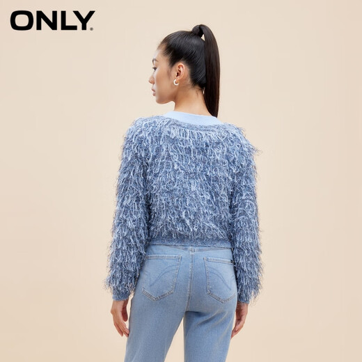 ONLY设计感气质百搭V领流苏螺纹针织衫女|12343B016 F39 邦纳蓝色 170/88A/L ONLY设计感气质百搭V领流苏螺纹针织衫女|12343B016 F39 邦纳蓝色 170/88A/L