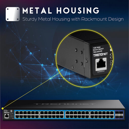 Trendnet 52-Port-Gigabit-Netzwerk intelligenter Switch mit 10G SFP+ Port TEG-3524S 48 Gigabit 4 10G SFP+ Port Trendnet 52-Port-Gigabit-Netzwerk intelligenter Switch mit 10G SFP+ Port TEG-3524S 48 Gigabit 4 10G SFP+ Port