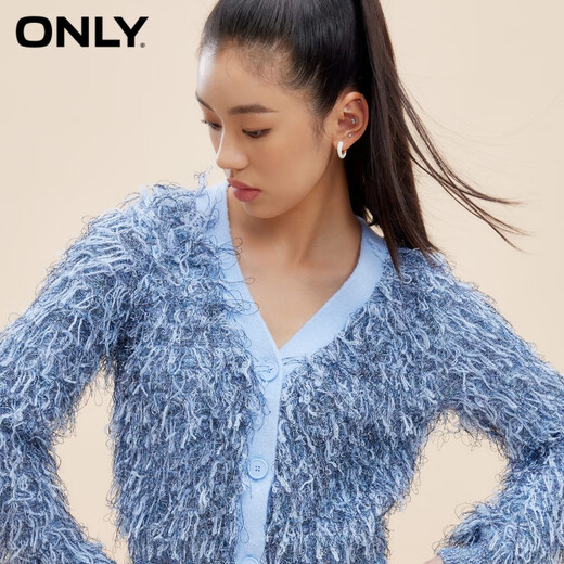 ONLY设计感气质百搭V领流苏螺纹针织衫女|12343B016 F39 邦纳蓝色 170/88A/L ONLY设计感气质百搭V领流苏螺纹针织衫女|12343B016 F39 邦纳蓝色 170/88A/L