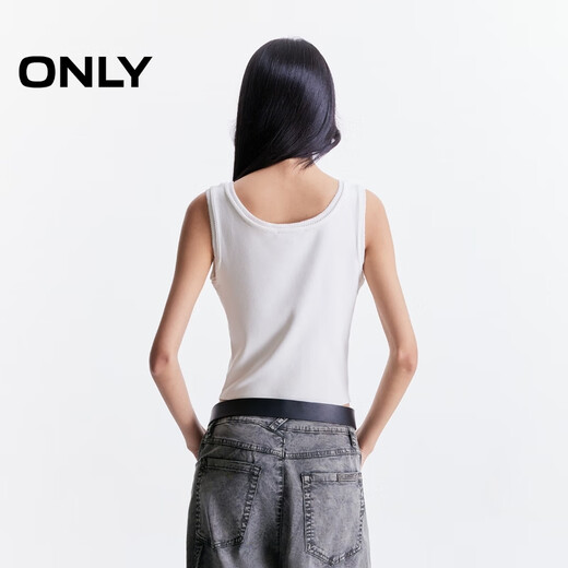 ONLY2025 autumn new large U-neck wide shoulder strap woven floral sleeveless sweater for women 12533H010 S12 bright cream white M ONLY2025 autumn new large U-neck wide shoulder strap woven floral sleeveless sweater for women 12533H010 S12 bright cream white M