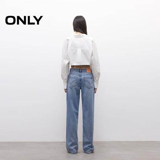 ONLY【七夕礼物】柔软宽松老爹裤直筒裤长裤牛仔裤女|125232050 J33 350水洗牛仔蓝 M M裤长减短 ONLY【七夕礼物】柔软宽松老爹裤直筒裤长裤牛仔裤女|125232050 J33 350水洗牛仔蓝 M M裤长减短