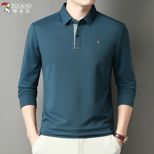 Woodpecker (TUCANO) long-sleeved T-shirt men's spring and autumn seamless POLO shirt middle-aged lapel business casual bottoming top men's clothing 
Woodpecker (TUCANO) long-sleeved T-shirt men's spring and autumn seamless POLO shirt middle-aged lapel business casual bottoming top men's clothing