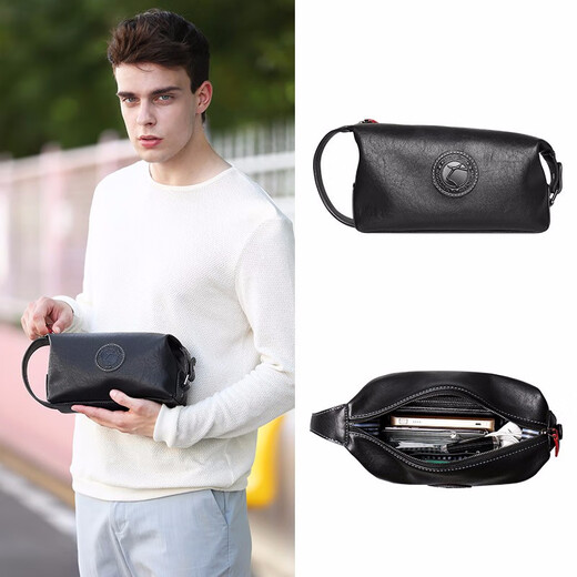 French COW men's handbag men's bag trendy version handbag personalized casual large capacity clutch men's wallet C-9821 handbag black label French COW men's handbag men's bag trendy version handbag personalized casual large capacity clutch men's wallet C-9821 handbag black label