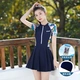 Vandilla swimsuit women's summer conservative cover belly one-piece swimsuit seaside thin swimsuit 11015 navy blue skirt one-piece 2XL Vandilla swimsuit women's summer conservative cover belly one-piece swimsuit seaside thin swimsuit 11015 navy blue skirt one-piece 2XL