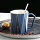 Qiaoyi creative ceramic cup personality mug female milk cup coffee cup male drinking water tea cup couple cup blue Qiaoyi creative ceramic cup personality mug female milk cup coffee cup male drinking water tea cup couple cup blue