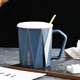 Qiaoyi creative ceramic cup personality mug female milk cup coffee cup male drinking water tea cup couple cup blue Qiaoyi creative ceramic cup personality mug female milk cup coffee cup male drinking water tea cup couple cup blue