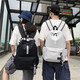 2020 new school bag men's backpack female junior high school students start school bag casual simple fashion trend canvas bag backpack all-match high school students black with sachet + bear ornament 2020 new school bag men's backpack female junior high school students start school bag casual simple fashion trend canvas bag backpack all-match high school students black with sachet + bear ornament