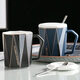 Qiaoyi creative ceramic cup personality mug female milk cup coffee cup male drinking water tea cup couple cup blue Qiaoyi creative ceramic cup personality mug female milk cup coffee cup male drinking water tea cup couple cup blue