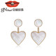 Jingrun Pearl Earrings Sweetheart Alloy Shell Earrings Fashion and Simple For Girlfriend White Inlaid Heart Shaped With Certificate Jingrun Pearl Earrings Sweetheart Alloy Shell Earrings Fashion and Simple For Girlfriend White Inlaid Heart Shaped With Certificate