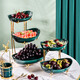 Long time Nordic luxury double-layer fruit plate Living room ceramic fruit bowl, household creative dried fruit plate, decorations, tea table, ingot double-layer fruit plate Long time Nordic luxury double-layer fruit plate Living room ceramic fruit bowl, household creative dried fruit plate, decorations, tea table, ingot double-layer fruit plate