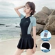 Vandilla swimsuit women's summer cover belly thin fashion swimsuit hot spring one-piece swimsuit removable skirt 12128 black L Vandilla swimsuit women's summer cover belly thin fashion swimsuit hot spring one-piece swimsuit removable skirt 12128 black L