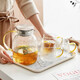 Bowei Creative Wheat Ear Pattern Glass Jug Large Capacity With Handle Cooler Home Heat-resistant Explosion-proof Drinking Cup Set 1 Pot 4 Cups 1 Tray Bowei Creative Wheat Ear Pattern Glass Jug Large Capacity With Handle Cooler Home Heat-resistant Explosion-proof Drinking Cup Set 1 Pot 4 Cups 1 Tray