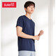 Baleno Baleno short-sleeved t-shirt men's cotton fashion solid color round neck loose top simple basic youth fashion comfortable compassionate casual bottoming shirt round neck-02B medium blue L Baleno Baleno short-sleeved t-shirt men's cotton fashion solid color round neck loose top simple basic youth fashion comfortable compassionate casual bottoming shirt round neck-02B medium blue L