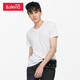Baleno spring and summer youth fashion solid color V-neck short-sleeved T-shirt Korean style slim cotton t-shirt trend and easy-to-fit basic student top 01W bleach-V-neck L Baleno spring and summer youth fashion solid color V-neck short-sleeved T-shirt Korean style slim cotton t-shirt trend and easy-to-fit basic student top 01W bleach-V-neck L
