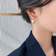 Moon with people 2021 new trendy earrings female Korean simple and versatile French high-end earrings net red temperament earrings pearl earrings champagne gold Moon with people 2021 new trendy earrings female Korean simple and versatile French high-end earrings net red temperament earrings pearl earrings champagne gold