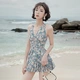 Youyou Swimsuit Women's Summer Conservative Cover Belly Slim Fairy Fan ins Sexy One-Piece Hot Spring Swimsuit 12122 Blue XL110-125kg Youyou Swimsuit Women's Summer Conservative Cover Belly Slim Fairy Fan ins Sexy One-Piece Hot Spring Swimsuit 12122 Blue XL110-125kg