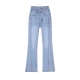 Mai Shihui high waist jeans women's spring and autumn European and American slit pants women's thin and slightly flared black trousers 25 Mai Shihui high waist jeans women's spring and autumn European and American slit pants women's thin and slightly flared black trousers 25