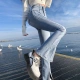 Mai Shihui high waist jeans women's spring and autumn European and American slit pants women's thin and slightly flared black trousers 25 Mai Shihui high waist jeans women's spring and autumn European and American slit pants women's thin and slightly flared black trousers 25