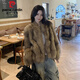 Pier Cardin imported whole-skinned fox fur coat for women 2025 winter new style smudge cream color slimming coat amber brown spot S Pier Cardin imported whole-skinned fox fur coat for women 2025 winter new style smudge cream color slimming coat amber brown spot S