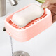 Damper soap box soap box double-layer drain soap powder pink Damper soap box soap box double-layer drain soap powder pink
