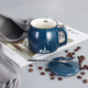 Bethes Office Drinking Cup Coffee Cup Set Ceramic Tea Cup Mug with Lid and Spoon Milk Cup Breakfast Cup Ceramic Cup Blue Bethes Office Drinking Cup Coffee Cup Set Ceramic Tea Cup Mug with Lid and Spoon Milk Cup Breakfast Cup Ceramic Cup Blue