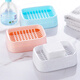 Damper soap box soap box double-layer drain soap powder pink Damper soap box soap box double-layer drain soap powder pink