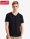 Baleno Baleno spring and summer youth fashion solid color V-neck short-sleeved T-shirt Korean version of slim cotton t-shirt trend and easy-to-fit basic student top 00A pure black-V-neck XL Baleno Baleno spring and summer youth fashion solid color V-neck short-sleeved T-shirt Korean version of slim cotton t-shirt trend and easy-to-fit basic student top 00A pure black-V-neck XL