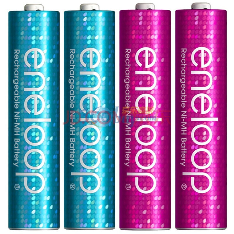 三洋爱乐普（eneloop） HR-4UTGA-G 亮彩750mAh纪念版 7号充电电池（彩色4粒装）