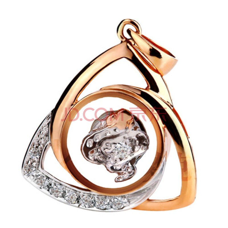 梦克拉饰品钻石吊坠+18k玫瑰金彩金时来运转