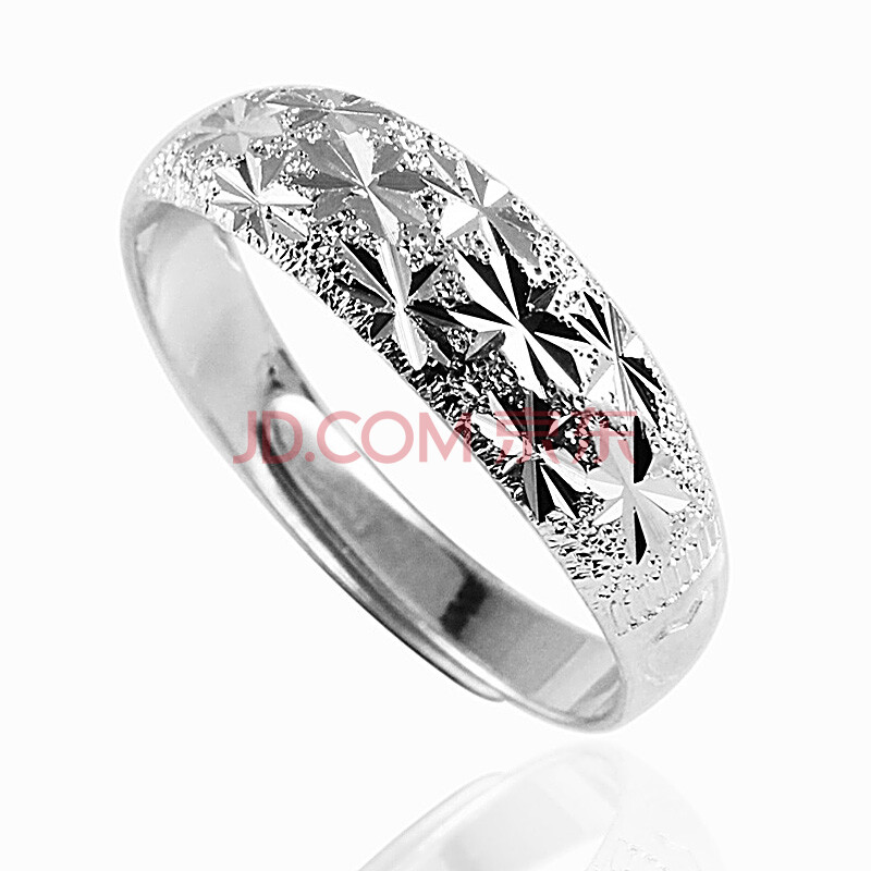 潮尚美 纯银戒指990千足银开口指环女生白银首