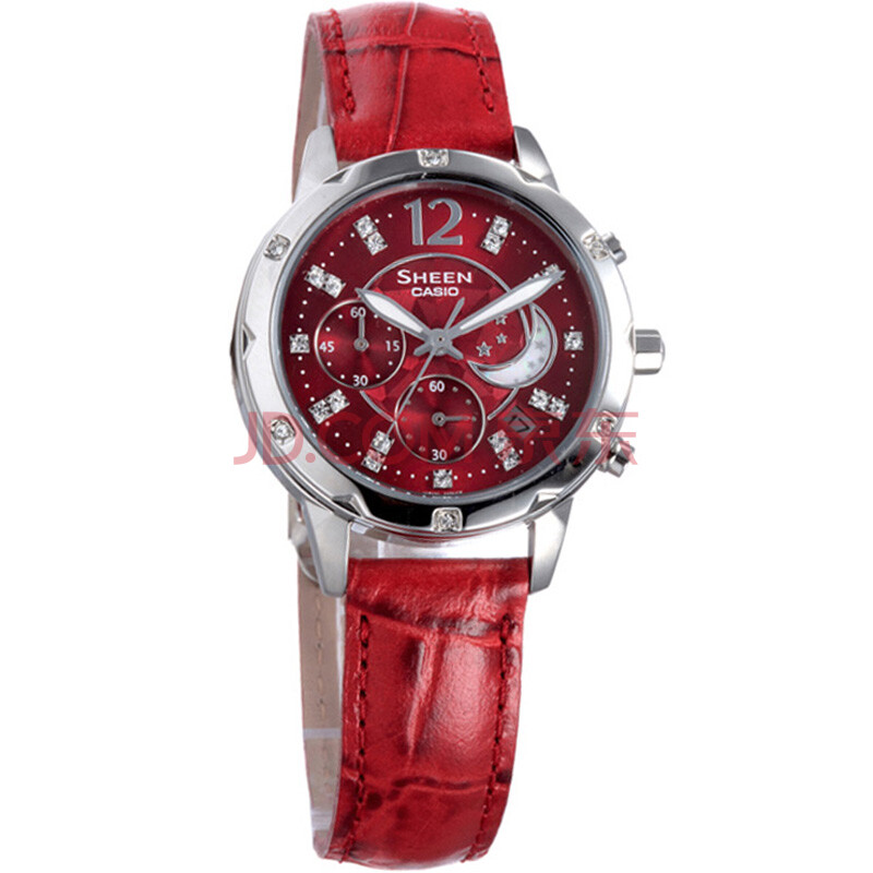 卡西欧 CASIO sheen系列<em>石英女士手表</em>皮带日