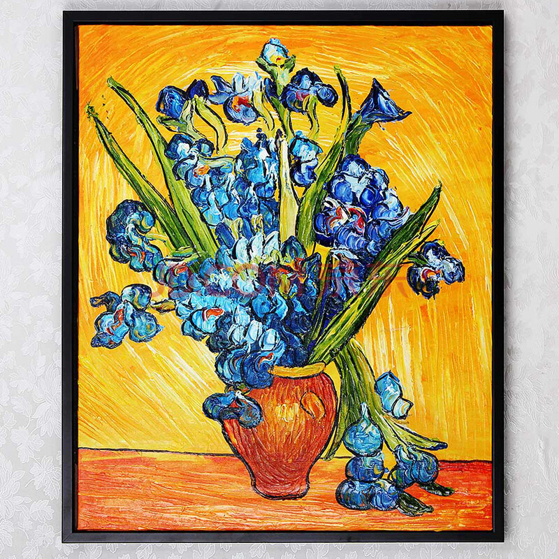 雅工坊 纯手绘油画-梵高·盛开的鸢尾花