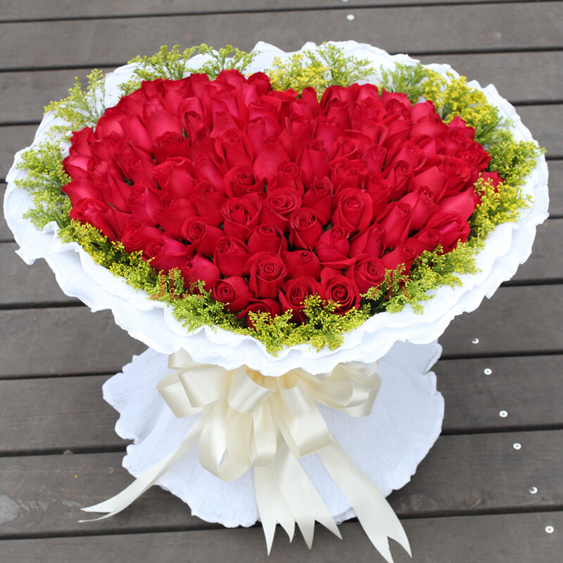 爱如花99朵红玫瑰瑰花束南昌鲜花贵阳花店南宁鲜花店