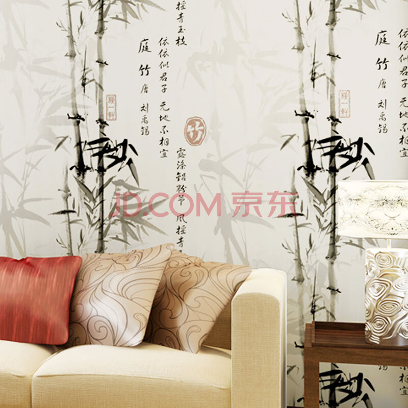 新中式风格竹子yn63603无纺布古典客厅图片
