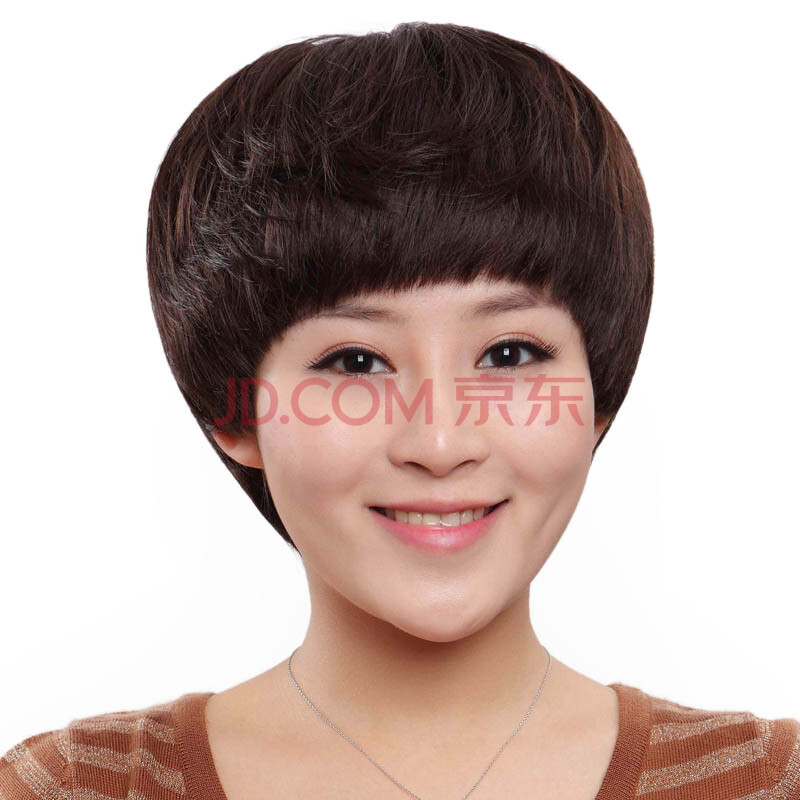 西芙2014春季新品 全手织真人假发套女 短发蘑菇头假发头套sm007 深