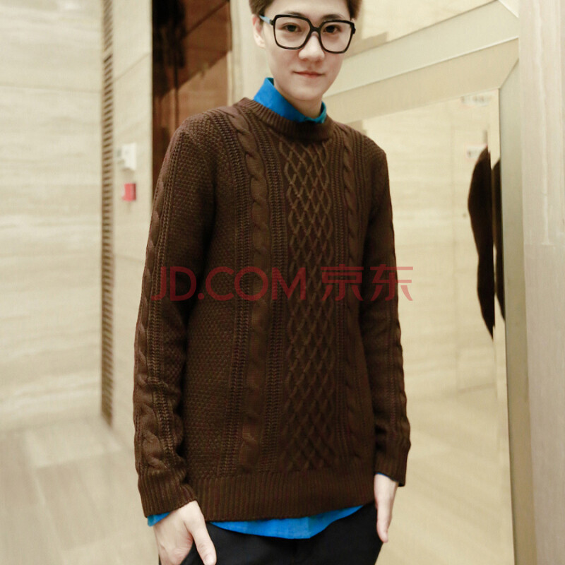 毛衣男加绒厚圆领毛线牌子品质好 新款好用
