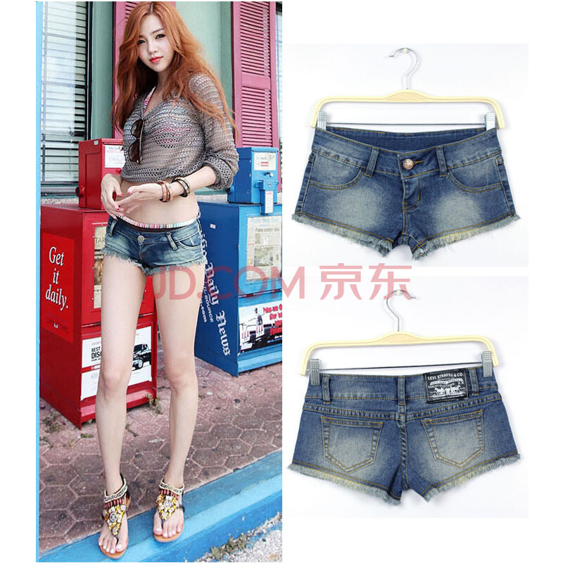 辣妹<em>牛仔超短裤女</em>超低腰性感牛仔热裤女休闲时
