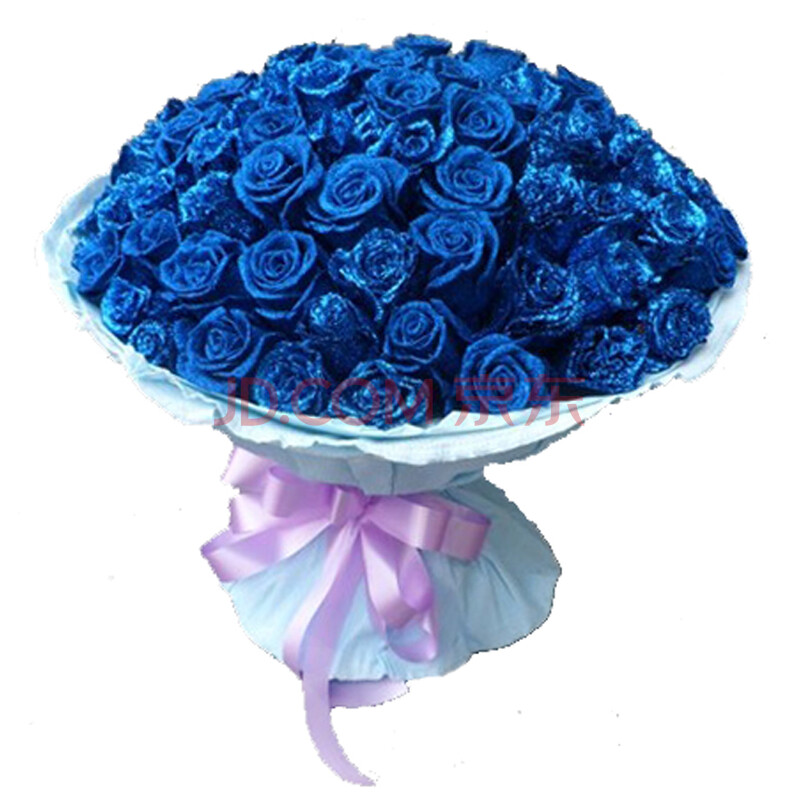 花易鲜花速递 蓝色妖姬99枝蓝玫瑰花 <em>爱情</em>友情